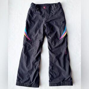 Spyder Girls Insulated Snow Pants in Black with Rainbow side details size 12Y
